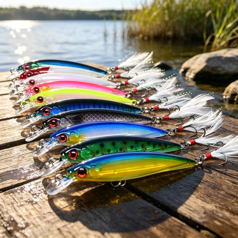Fishing Kayak Sit On Top - Laser-Minnow-Angelköder, 10/5 Stück, künstlicher bionischer 9cm/7g