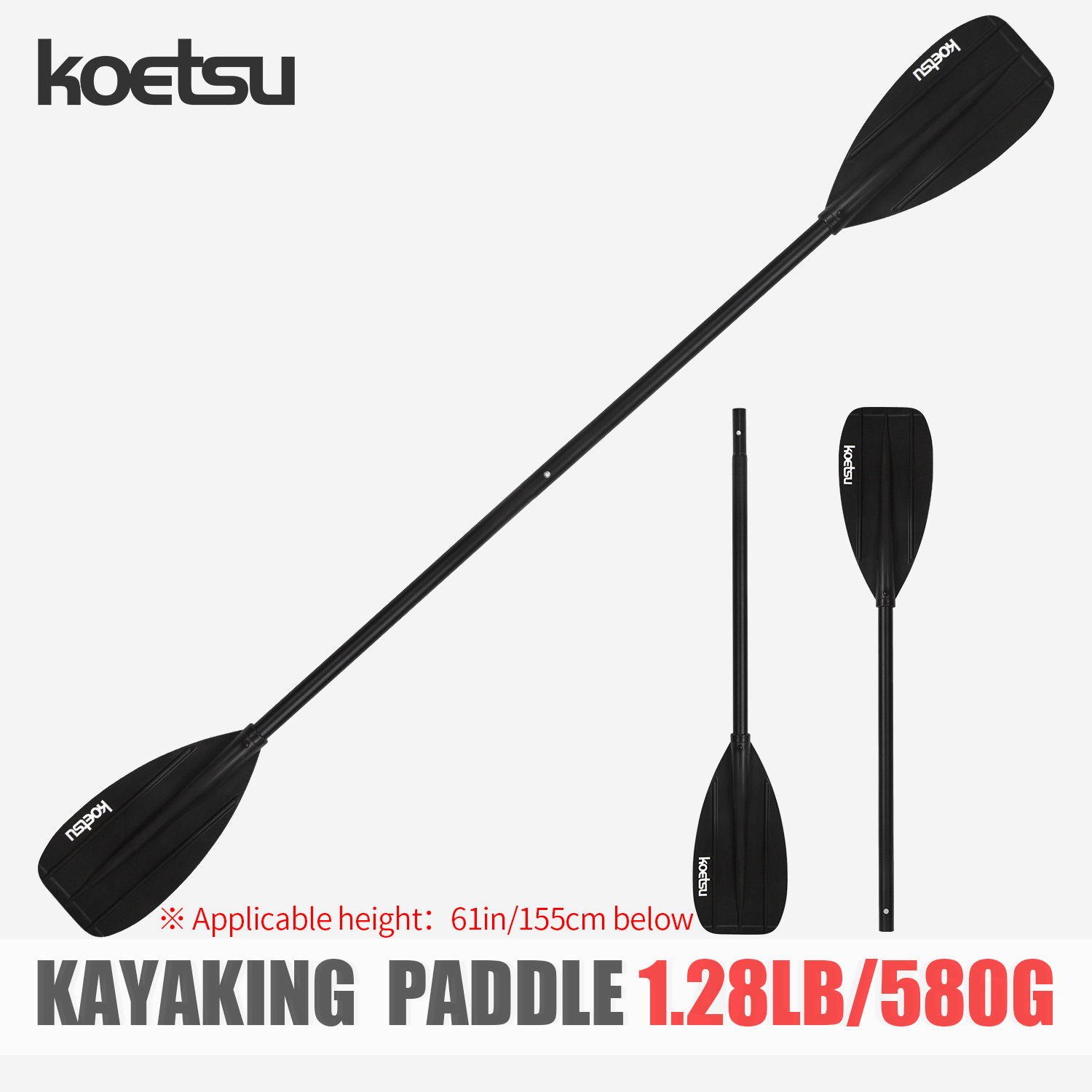 Fishing Kayak Paddle - KOETSU Doppelköpfiges Kajakpaddel aus Aluminiumlegierung –